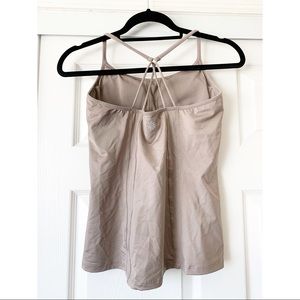 Athleta crossed back taupe tank size Small
